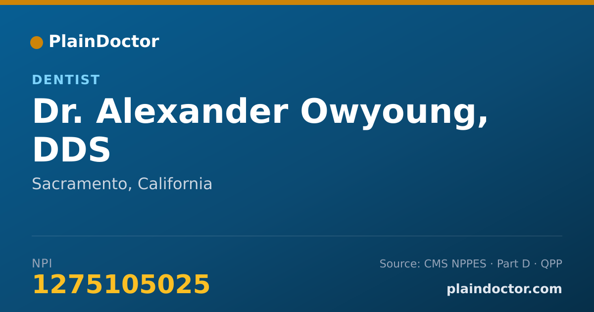 Shareable card for Alexander Owyoung, DDS - Dentist, Sacramento, CA