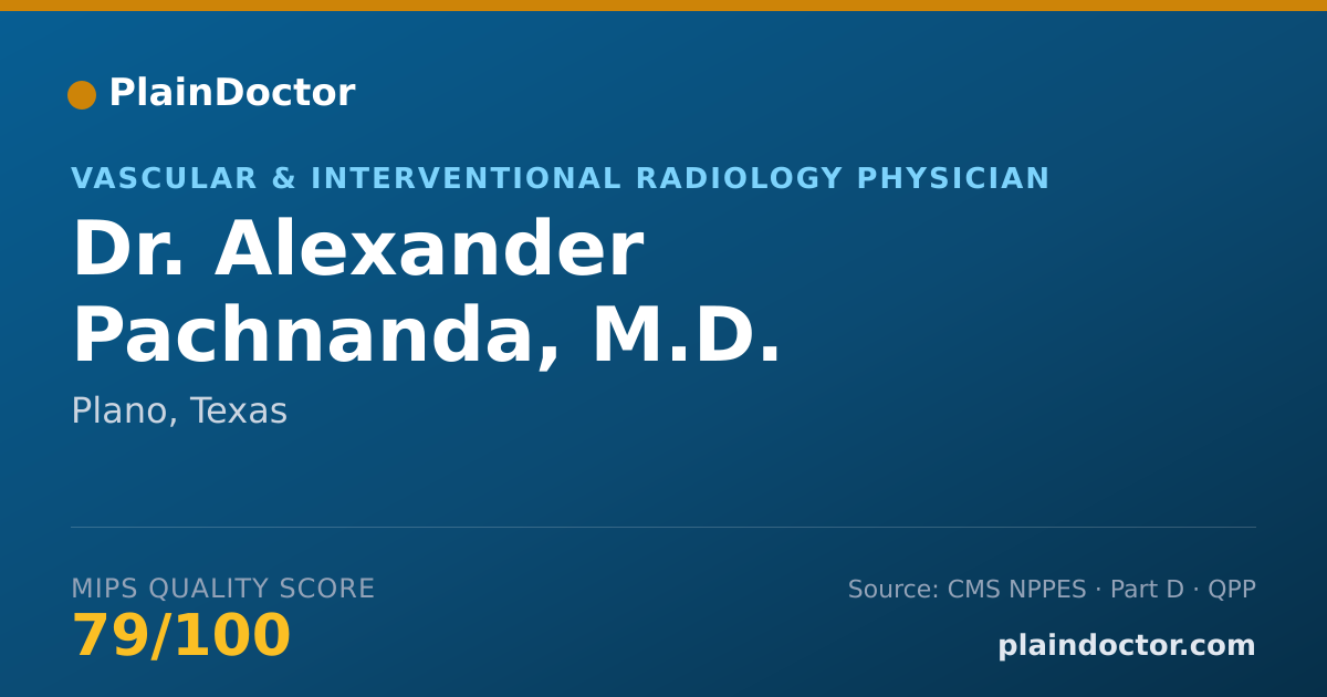 Shareable card for Alexander Pachnanda, M.D. - Vascular & Interventional Radiology Physician, Plano, TX