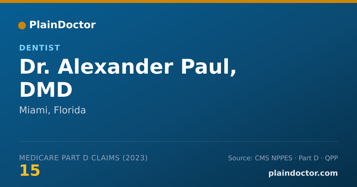 Shareable card for Alexander Paul, DMD - Dentist, Miami, FL