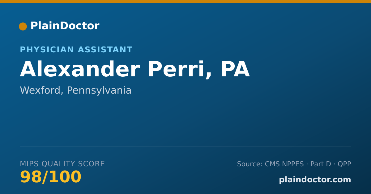 Shareable card for Alexander Perri, PA - Physician Assistant, Wexford, PA