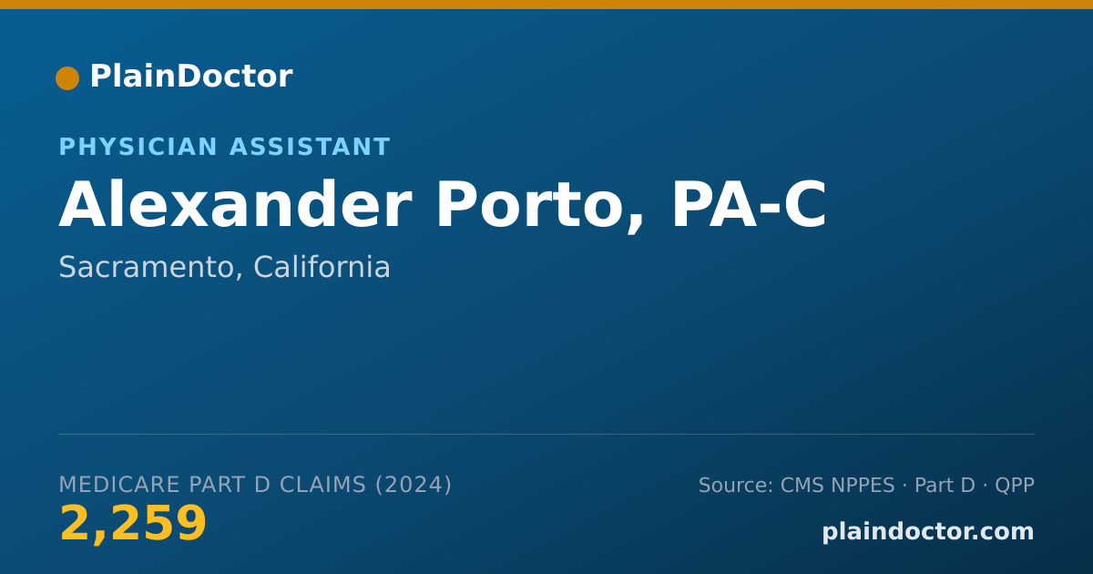 Shareable card for Alexander Porto, PA-C - Physician Assistant, Sacramento, CA