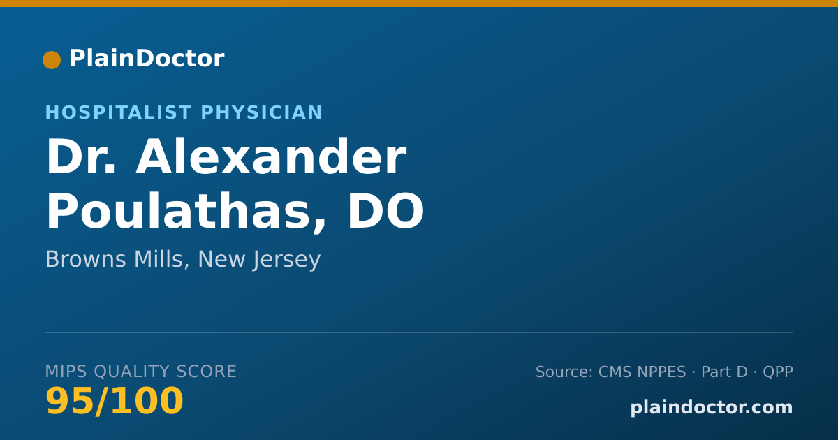 Shareable card for Alexander Poulathas, DO - Hospitalist Physician, Browns Mills, NJ