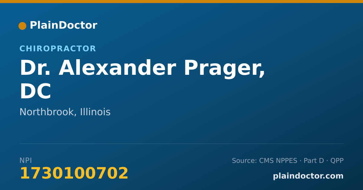 Shareable card for Alexander Prager, DC - Chiropractor, Northbrook, IL