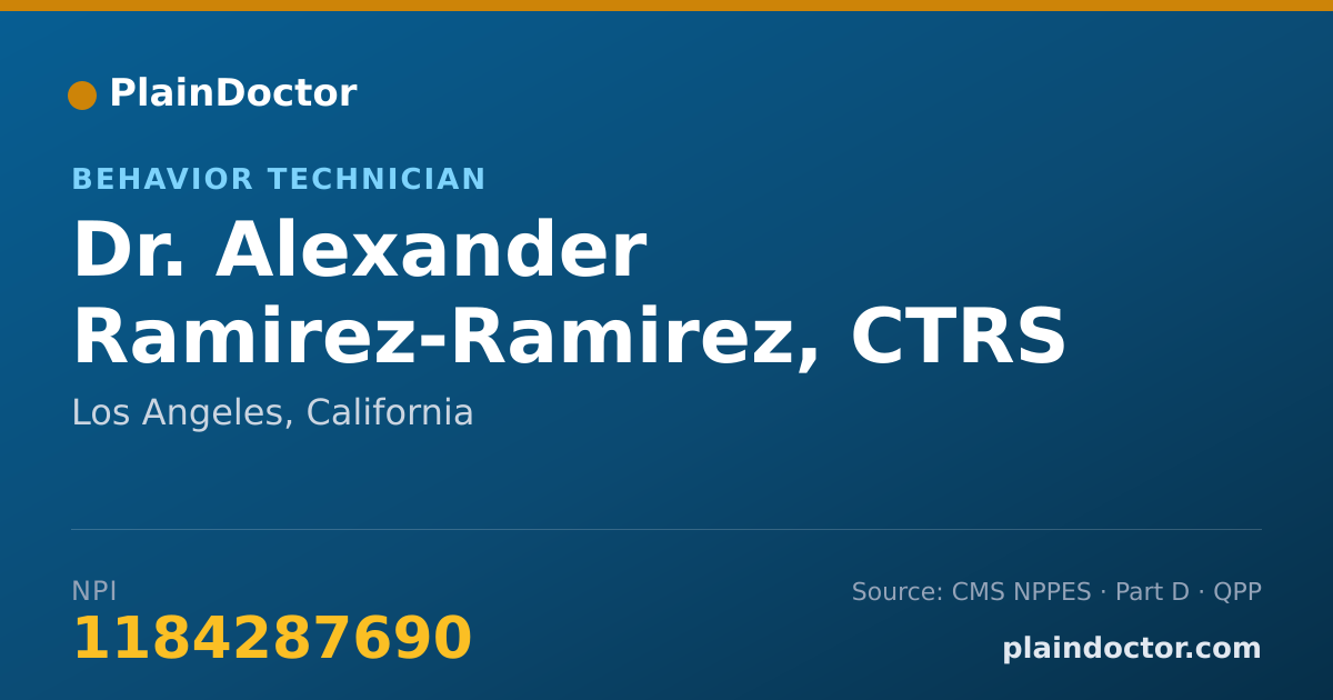Shareable card for Alexander Ramirez-Ramirez, CTRS - Behavior Technician, Los Angeles, CA