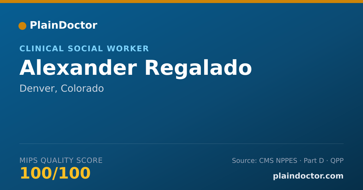 Shareable card for Alexander Regalado - Clinical Social Worker, Denver, CO