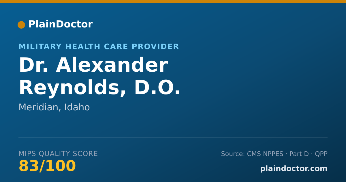 Shareable card for Alexander Reynolds, D.O. - Military Health Care Provider, Meridian, ID