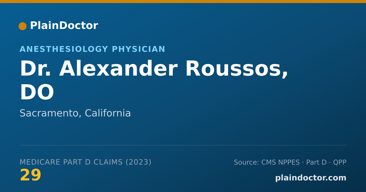 Shareable card for Alexander Roussos, DO - Anesthesiology Physician, Sacramento, CA
