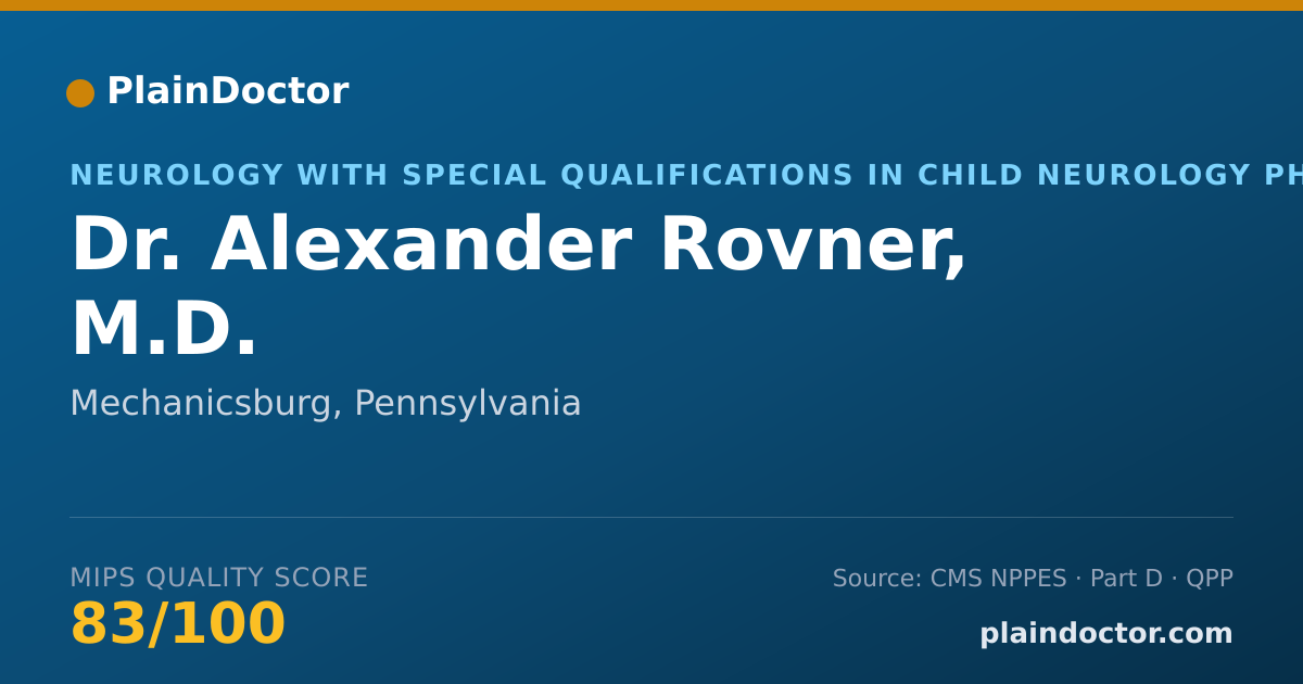 Shareable card for Alexander Rovner, M.D. - Neurology with Special Qualifications in Child Neurology Physician, Mechanicsburg, PA