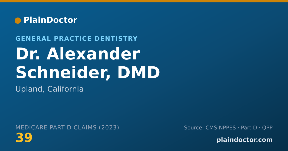 Shareable card for Alexander Schneider, DMD - General Practice Dentistry, Upland, CA