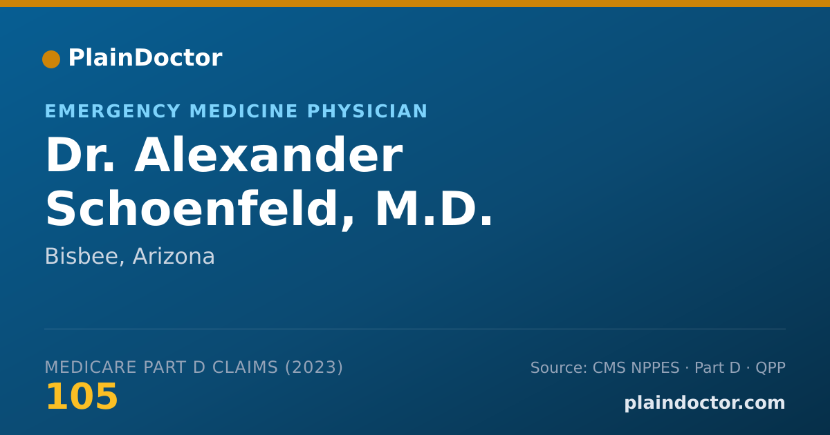 Shareable card for Alexander Schoenfeld, M.D. - Emergency Medicine Physician, Bisbee, AZ