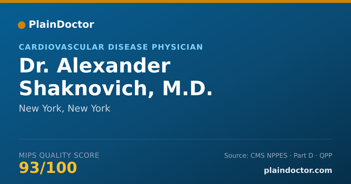 Shareable card for Alexander Shaknovich, M.D. - Cardiovascular Disease Physician, New York, NY