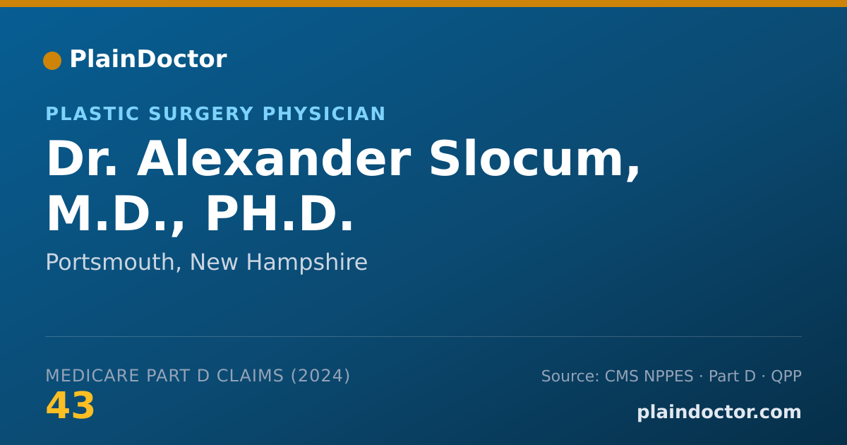 Shareable card for Alexander Slocum, M.D., PH.D. - Plastic and Reconstructive Surgery Physician, Portsmouth, NH