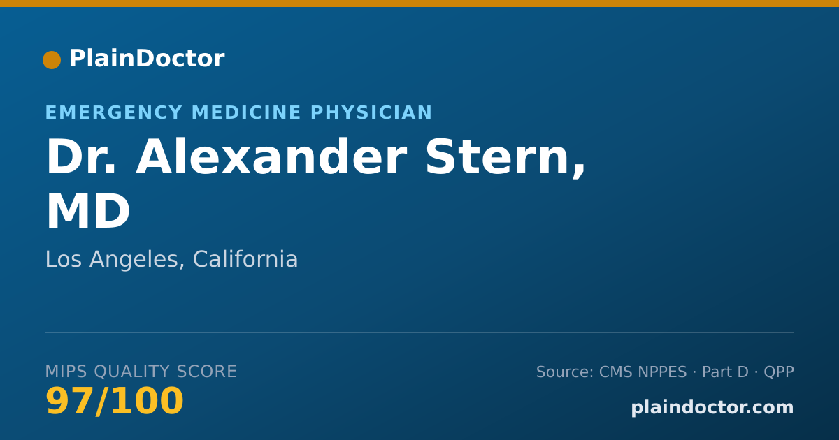 Shareable card for Alexander Stern, MD - Emergency Medicine Physician, Los Angeles, CA