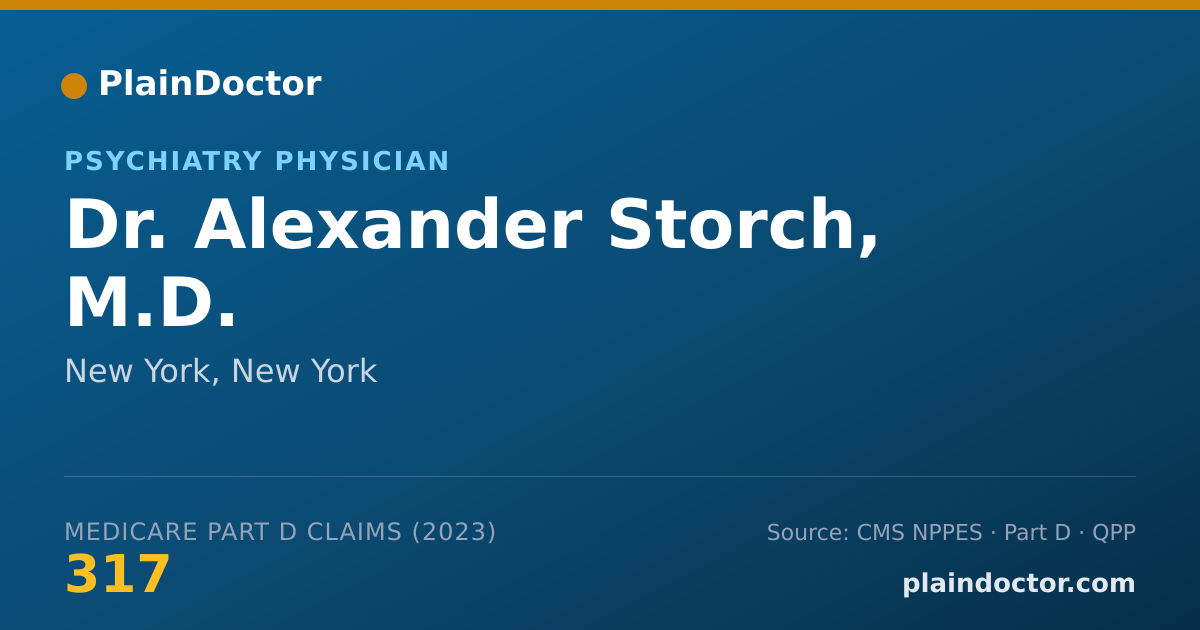 Shareable card for Alexander Storch, M.D. - Psychiatry Physician, New York, NY