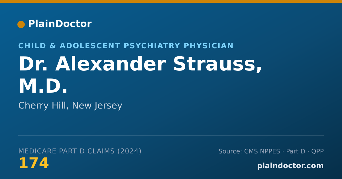 Shareable card for Alexander Strauss, M.D. - Child & Adolescent Psychiatry Physician, Cherry Hill, NJ