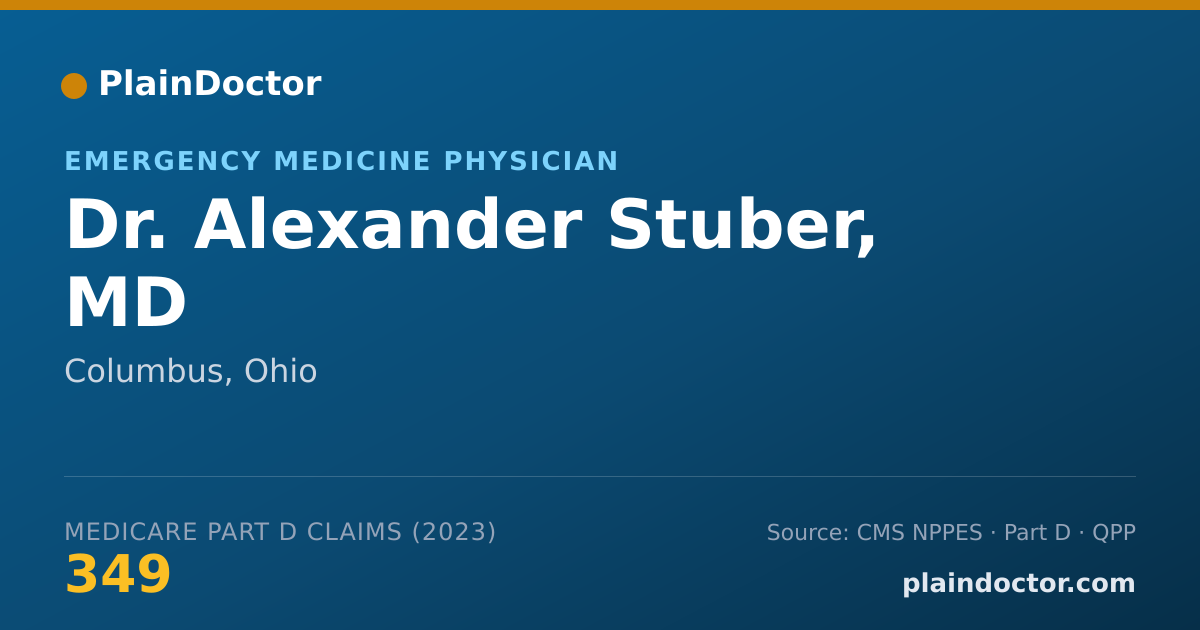 Shareable card for Alexander Stuber, MD - Emergency Medicine Physician, Columbus, OH