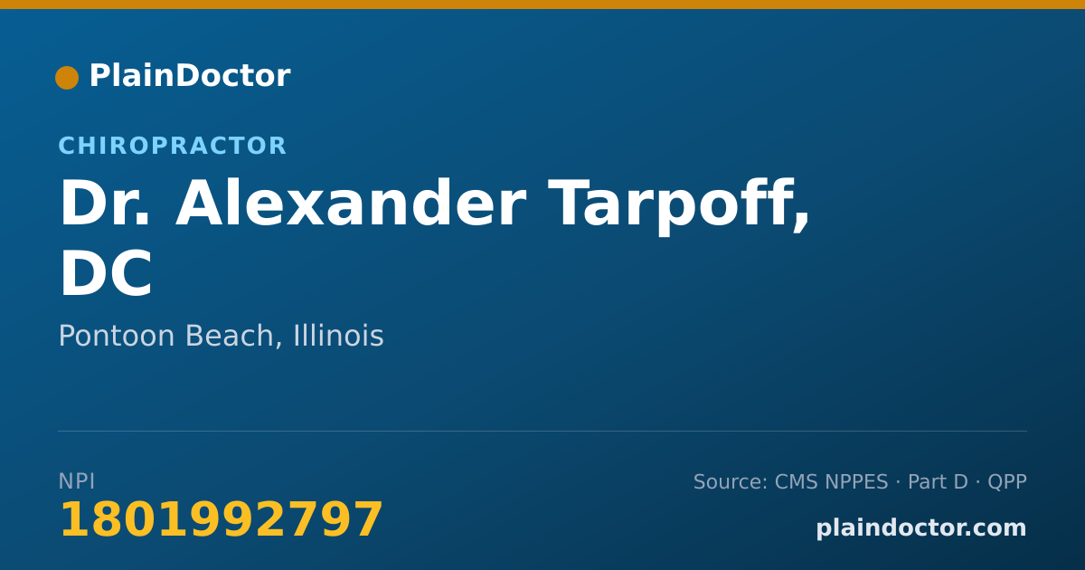 Shareable card for Alexander Tarpoff, DC - Chiropractor, Pontoon Beach, IL