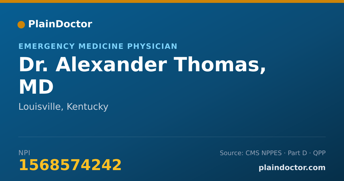 Shareable card for Alexander Thomas, MD - Emergency Medicine Physician, Louisville, KY