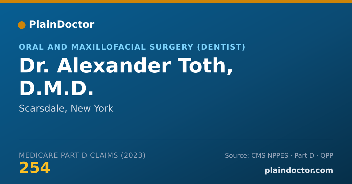 Shareable card for Alexander Toth, D.M.D. - Oral and Maxillofacial Surgery (Dentist), Scarsdale, NY