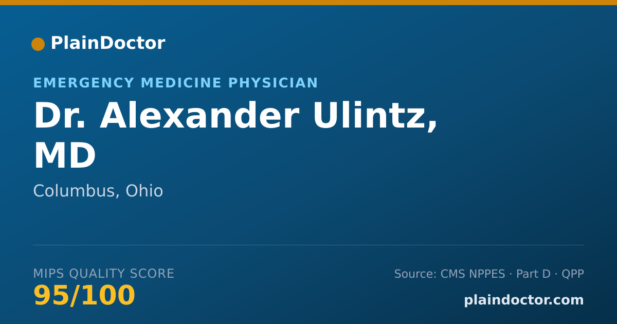 Shareable card for Alexander Ulintz, MD - Emergency Medicine Physician, Columbus, OH