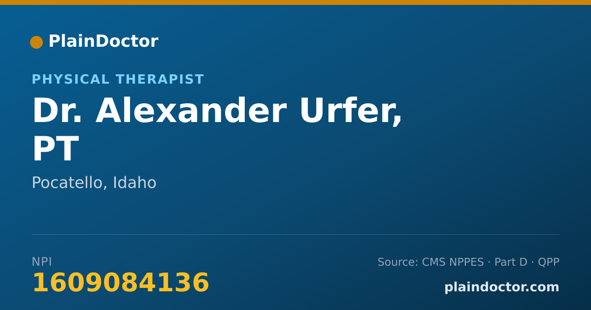Shareable card for Alexander Urfer, PT - Physical Therapist, Pocatello, ID