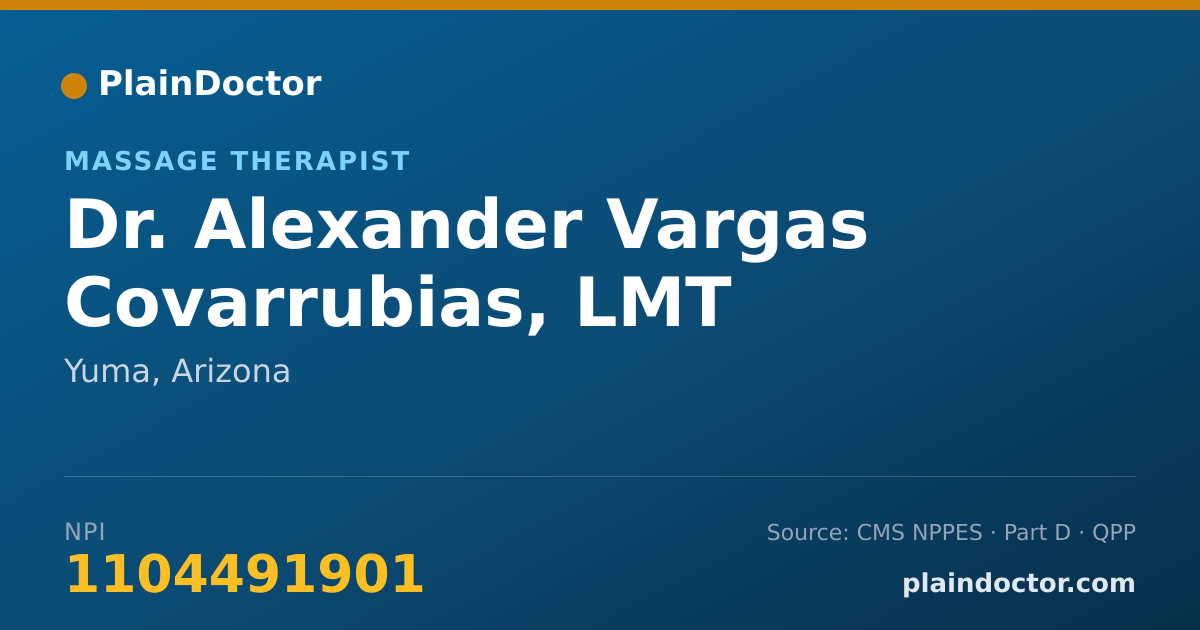 Shareable card for Alexander Vargas Covarrubias, LMT - Massage Therapist, Yuma, AZ