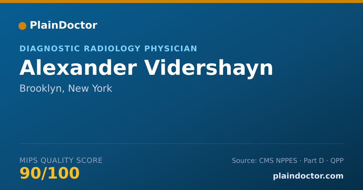 Shareable card for Alexander Vidershayn - Diagnostic Radiology Physician, Brooklyn, NY