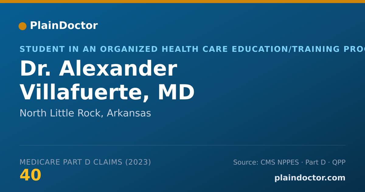 Shareable card for Alexander Villafuerte, MD - Student in an Organized Health Care Education/Training Program, North Little Rock, AR