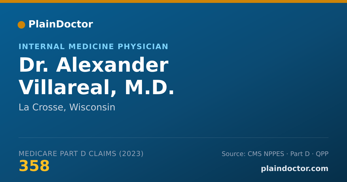 Shareable card for Alexander Villareal, M.D. - Internal Medicine Physician, La Crosse, WI