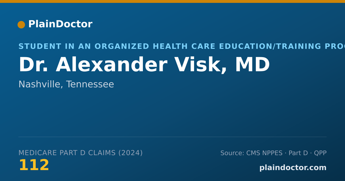 Shareable card for Alexander Visk, MD - Student in an Organized Health Care Education/Training Program, Nashville, TN