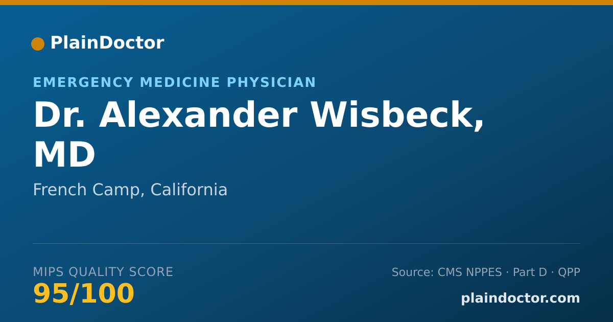 Shareable card for Alexander Wisbeck, MD - Emergency Medicine Physician, French Camp, CA