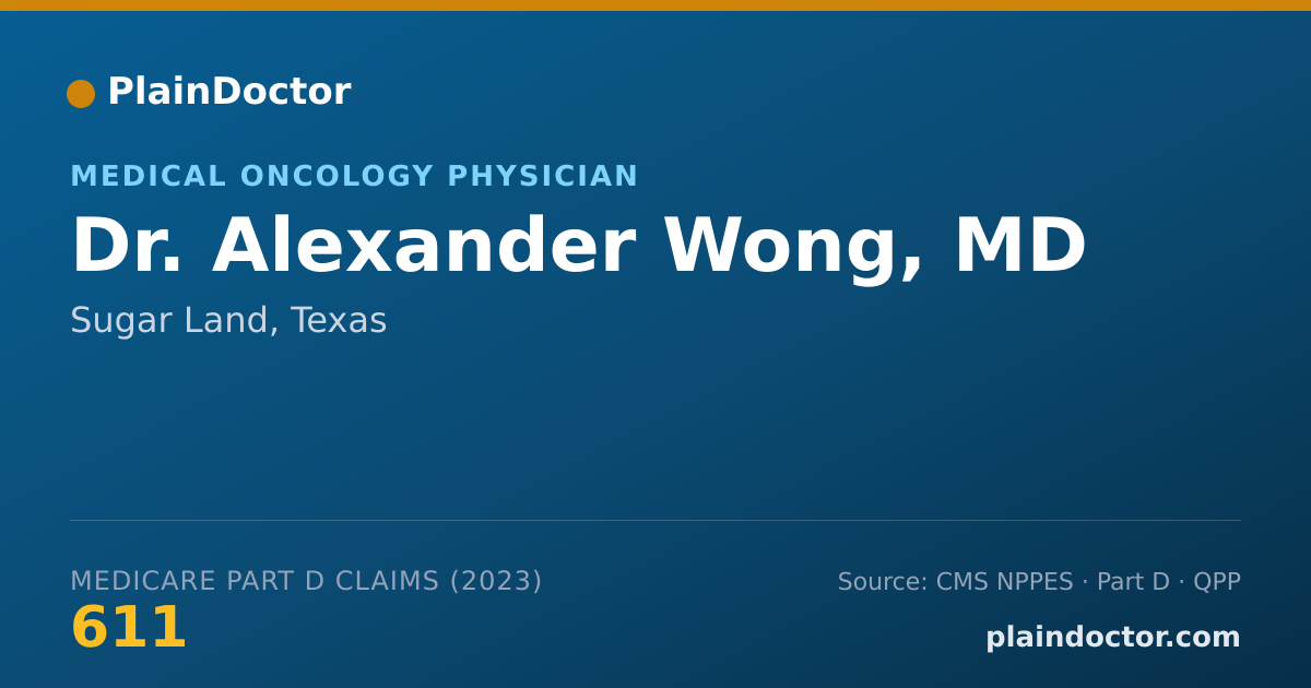 Shareable card for Alexander Wong, MD - Medical Oncology Physician, Sugar Land, TX