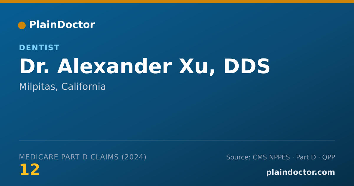 Shareable card for Alexander Xu, DDS - Student in an Organized Health Care Education/Training Program, Milpitas, CA
