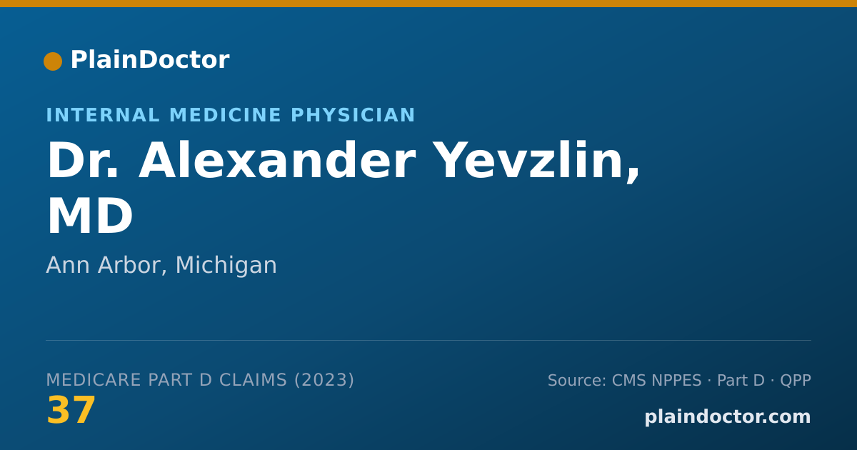 Shareable card for Alexander Yevzlin, MD - Internal Medicine Physician, Ann Arbor, MI