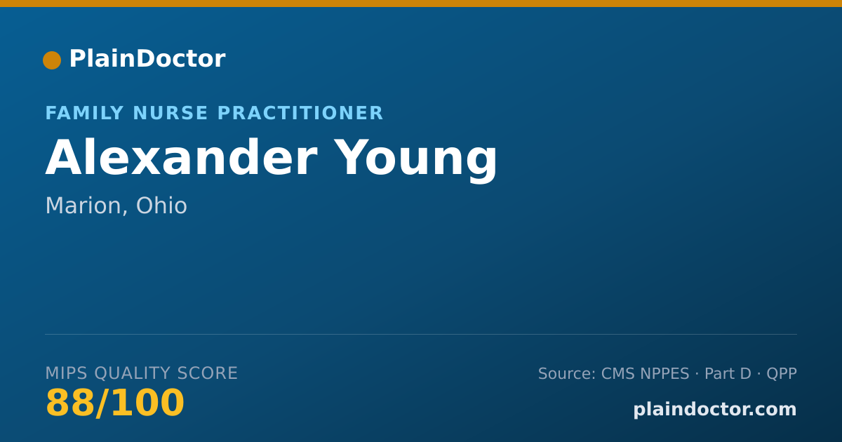 Shareable card for Alexander Young - Family Nurse Practitioner, Marion, OH