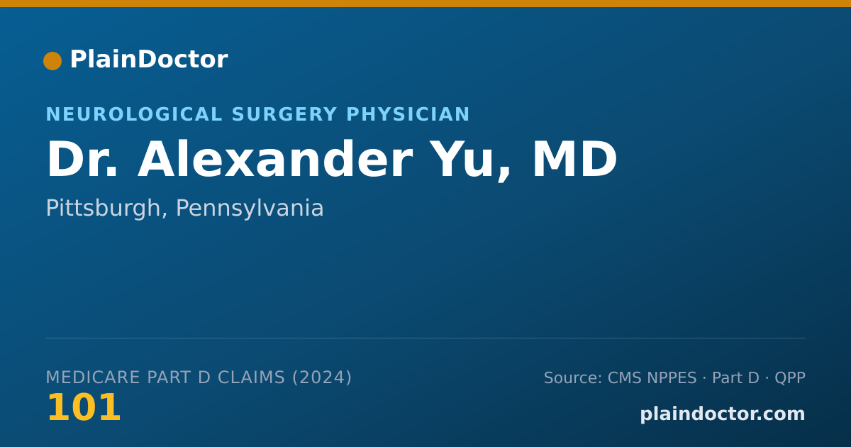 Shareable card for Alexander Yu, MD - Neurological Surgery Physician, Pittsburgh, PA