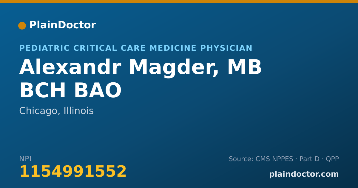 Shareable card for Alexandr Magder, MB BCH BAO - Pediatric Critical Care Medicine Physician, Chicago, IL
