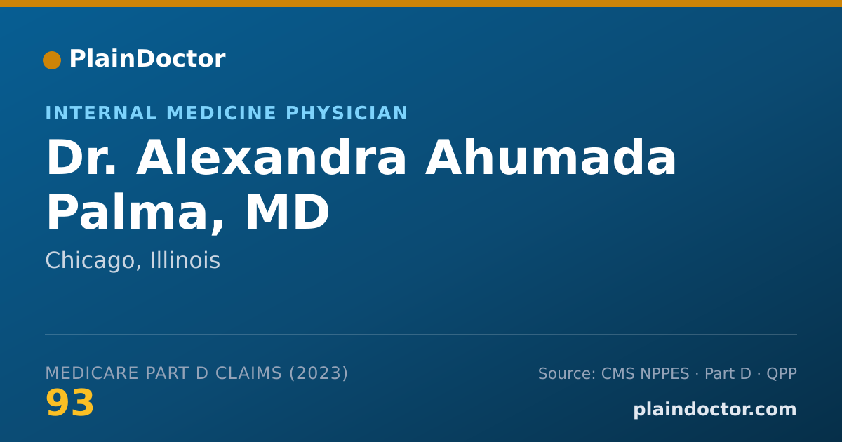 Shareable card for Alexandra Ahumada Palma, MD - Internal Medicine Physician, Chicago, IL