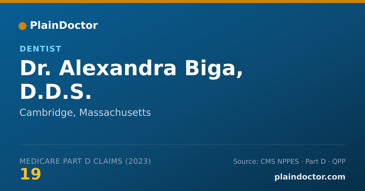 Shareable card for Alexandra Biga, D.D.S. - Dentist, Cambridge, MA