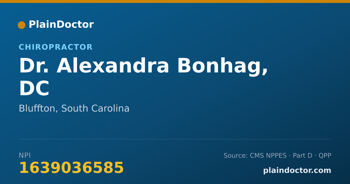 Shareable card for Alexandra Bonhag, DC - Chiropractor, Bluffton, SC