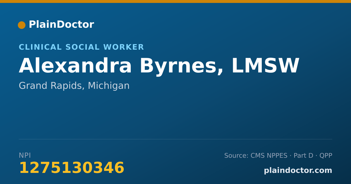 Shareable card for Alexandra Byrnes, LMSW - Case Manager/Care Coordinator, Grand Rapids, MI