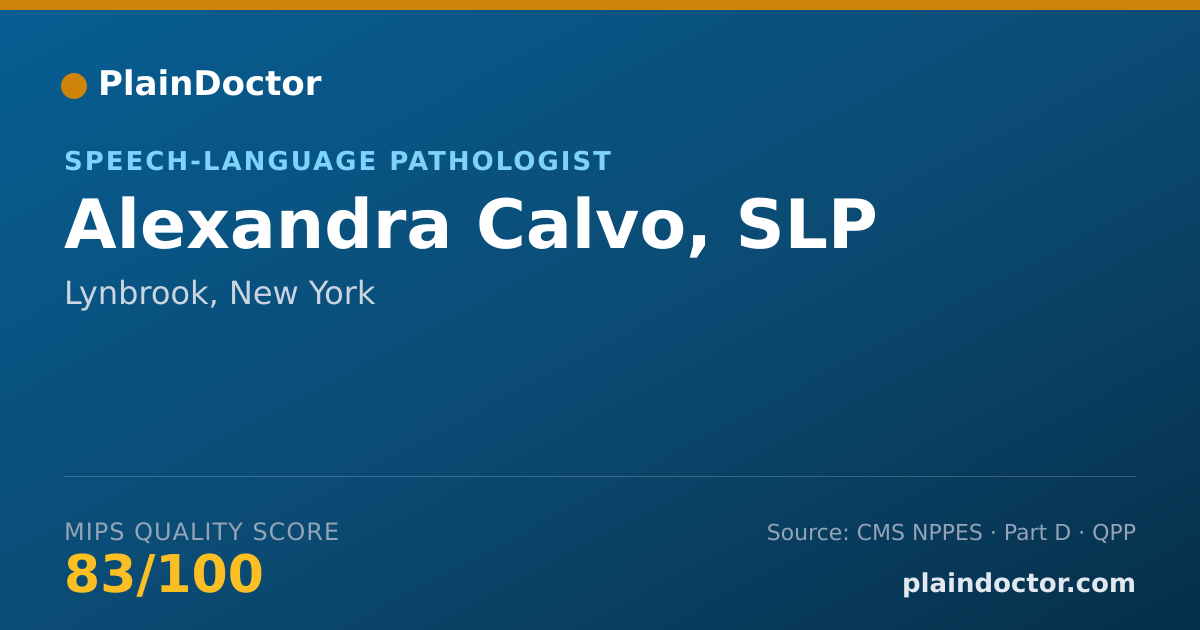 Shareable card for Alexandra Calvo, SLP - Speech-Language Pathologist, Lynbrook, NY