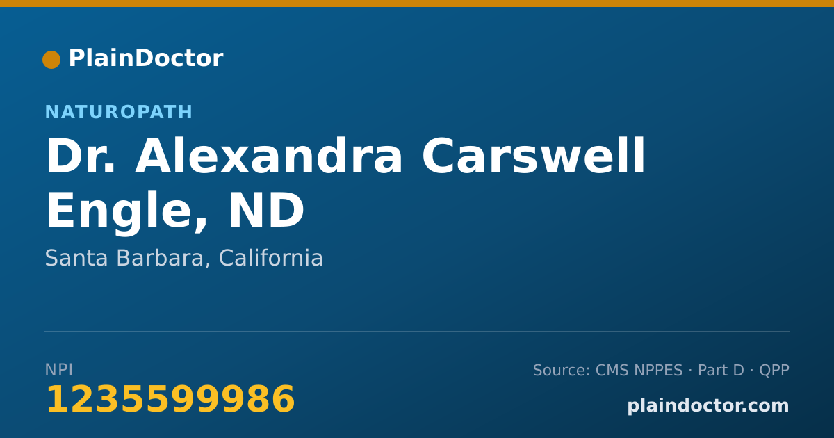 Shareable card for Alexandra Carswell Engle, ND - Naturopath, Santa Barbara, CA