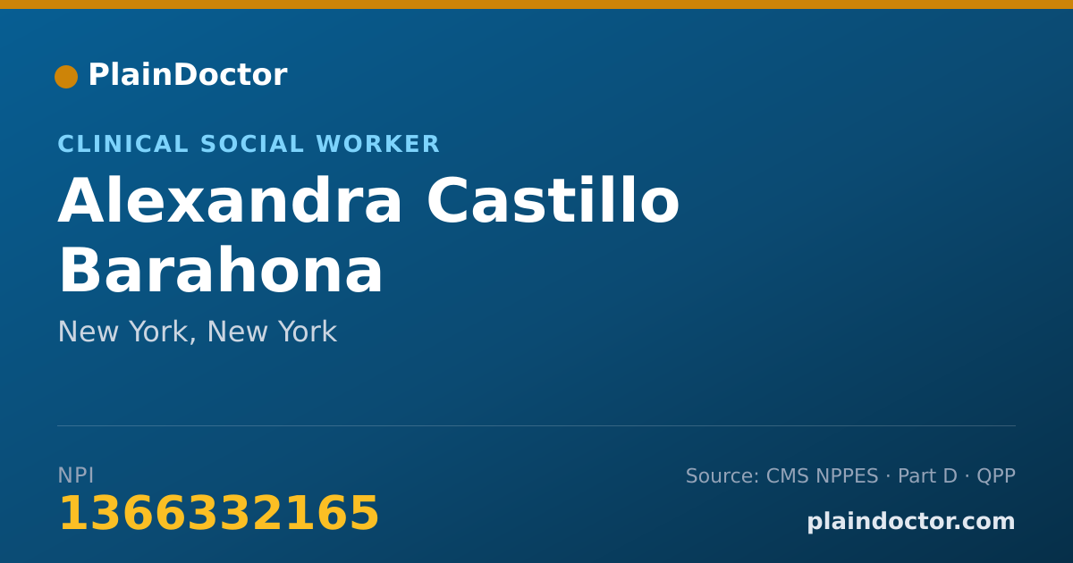 Shareable card for Alexandra Castillo Barahona - Clinical Social Worker, New York, NY