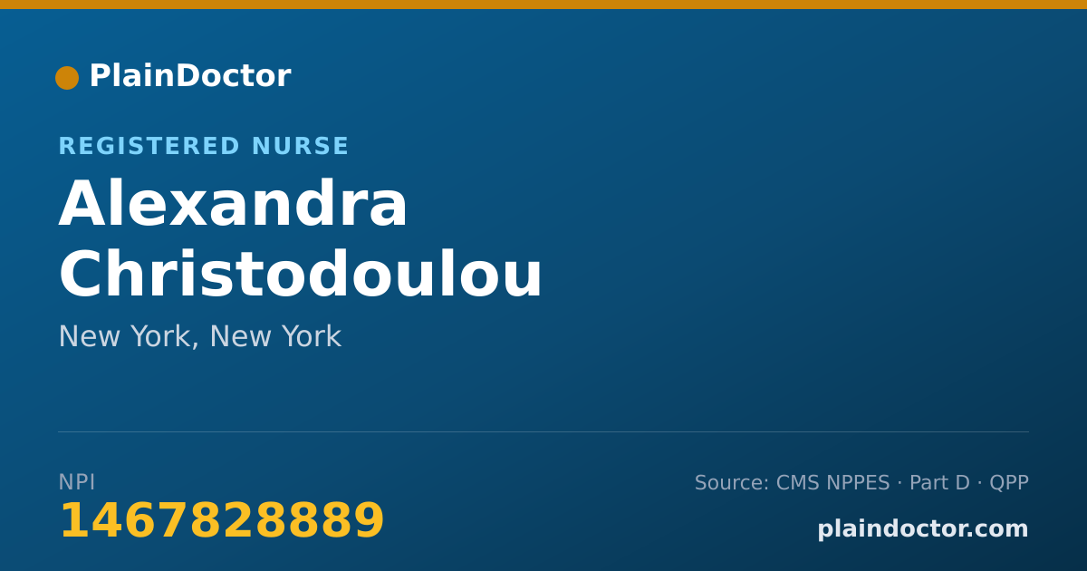 Shareable card for Alexandra Christodoulou - Registered Nurse, New York, NY