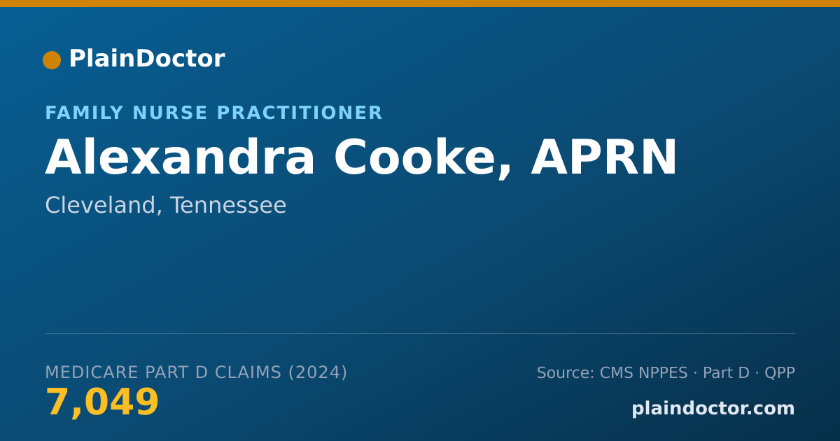 Shareable card for Alexandra Cooke, APRN - Family Nurse Practitioner, Cleveland, TN