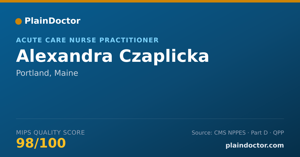 Shareable card for Alexandra Czaplicka - Nurse Practitioner, Portland, ME