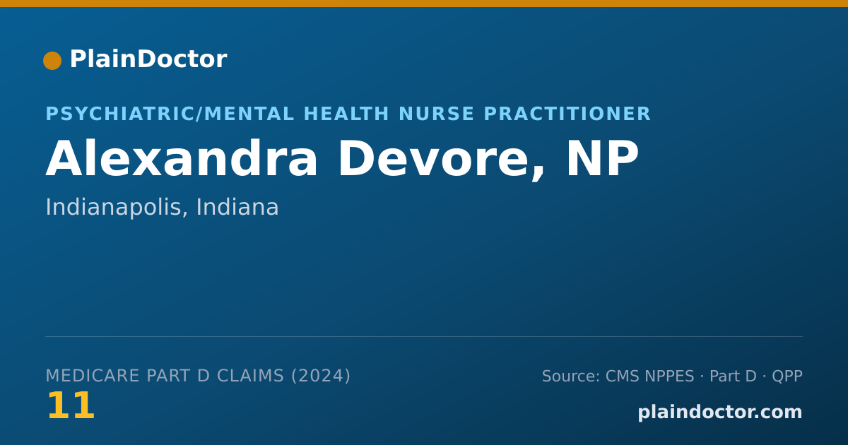 Shareable card for Alexandra Devore, NP - Psychiatric/Mental Health Nurse Practitioner, Indianapolis, IN