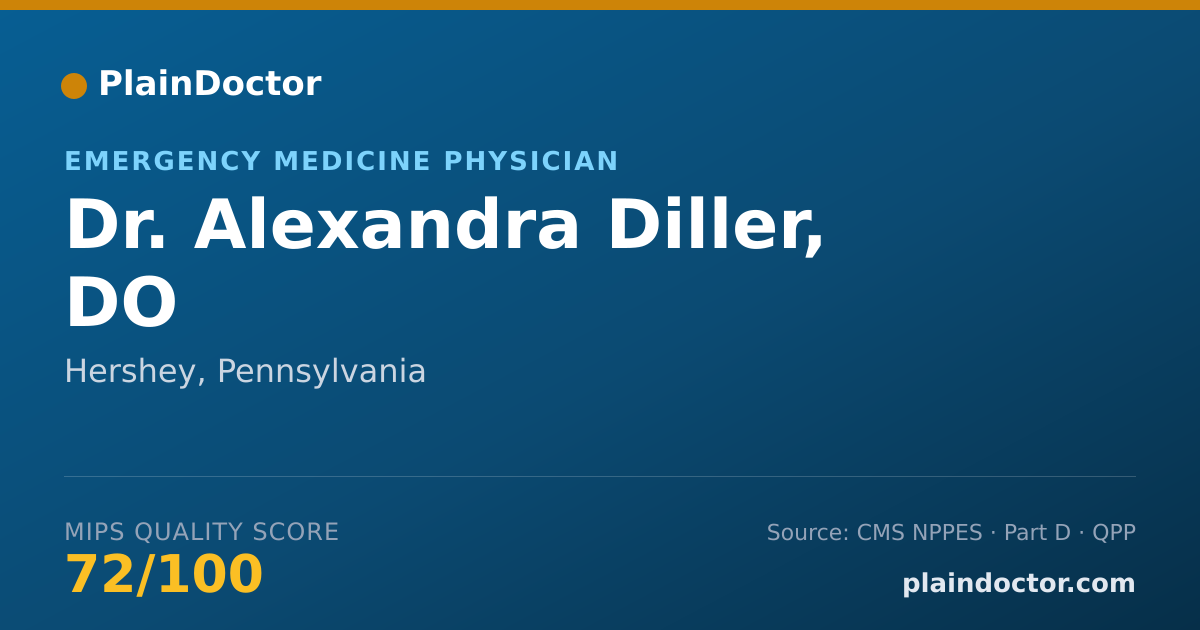 Shareable card for Alexandra Diller, DO - Emergency Medicine Physician, Hershey, PA