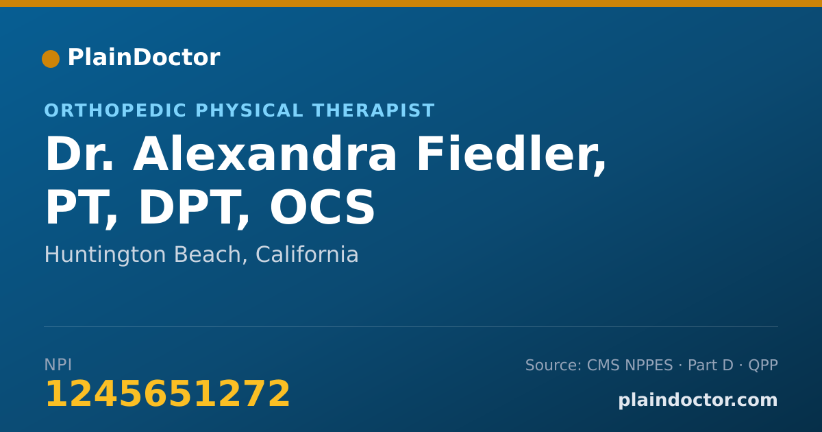 Shareable card for Alexandra Fiedler, PT, DPT, OCS - Orthopedic Physical Therapist, Huntington Beach, CA